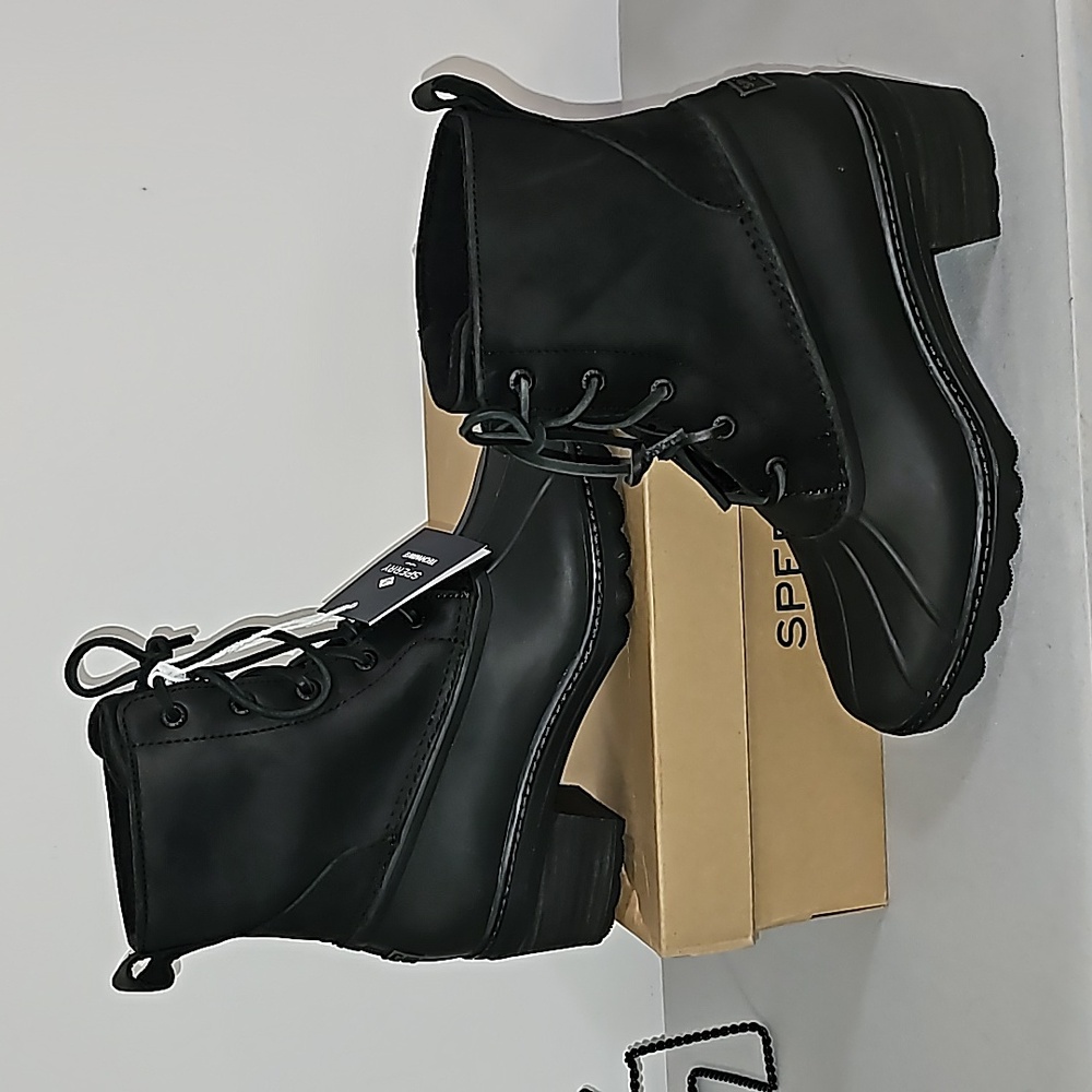 NEW Sperry Saltwater Heel Black Duck Boots Size 8M - Picture 5 of 8